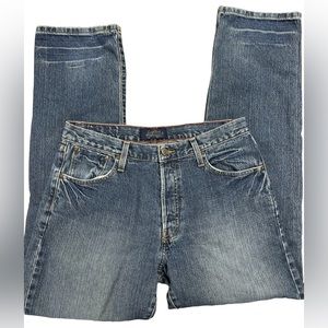 Levis Strauss Signature Low Straight Mens Denim Blue Jeans 32X33